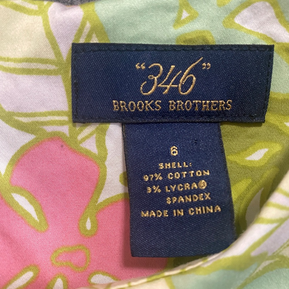 Brooks Brothers‎ Dress Womens 6 Floral Sleeveless Pink Green Coastal Vacation - Picture 2 of 8